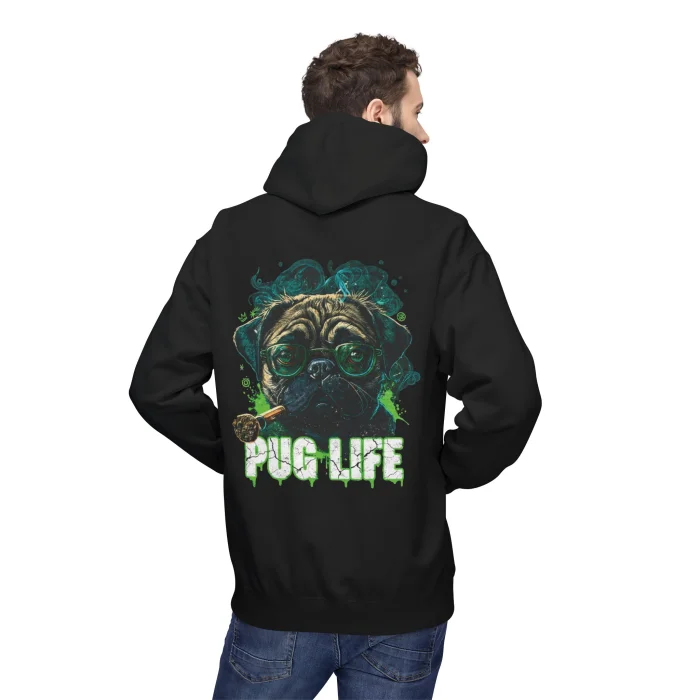 Bluza z kapturem z nadrukiem Pug Life